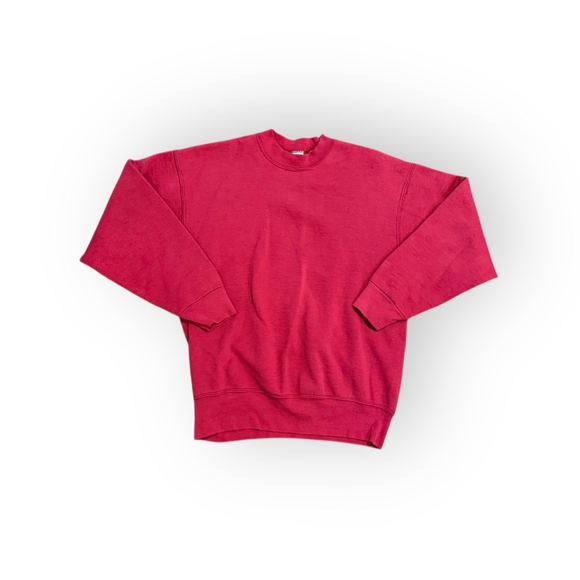 Vintage 80s BVD Adult Unisex Red Mock Crewneck Athletic Made In USA Sz L - Picture 1 of 6